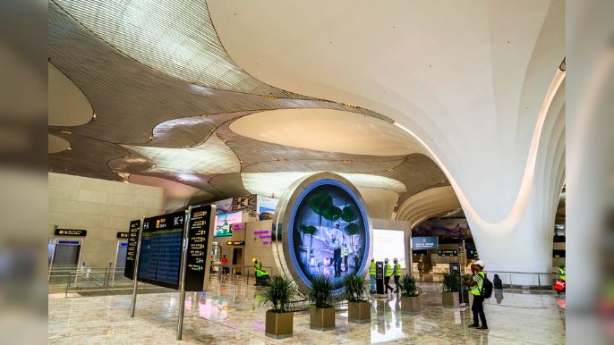 Navi Mumbai Airport Interior GFRG Installation